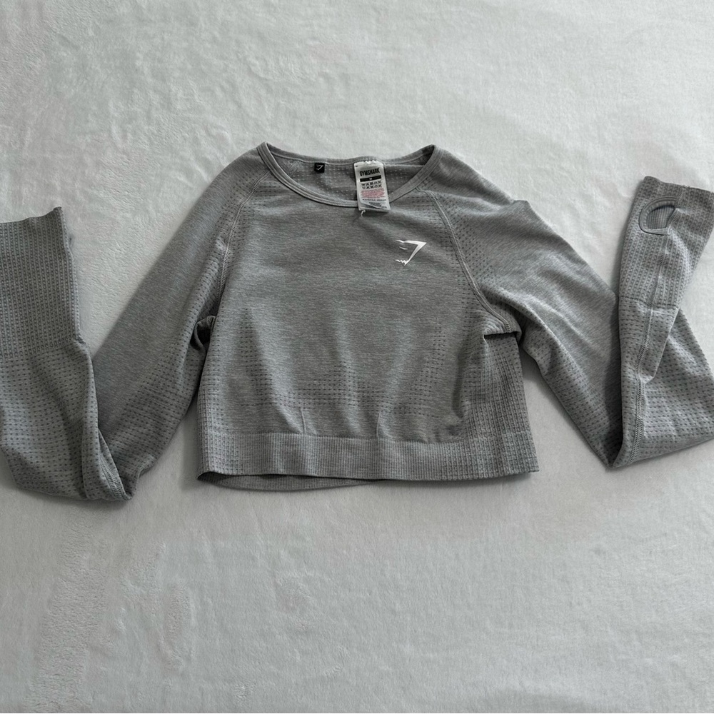 Gymshark Gray Long Sleeve Crop Top